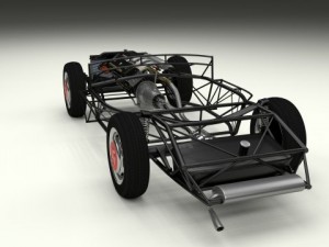 full mercedes 300sl chassis 3D मॉडल