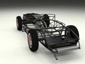 full mercedes 300sl chassis 3D Model