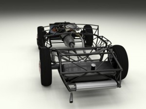 full mercedes 300sl chassis 3D मॉडल