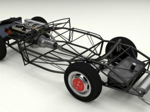 full mercedes 300sl chassis 3D मॉडल