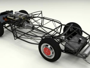 full mercedes 300sl chassis 3D Model