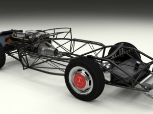 full mercedes 300sl chassis 3D मॉडल