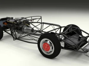 full mercedes 300sl chassis 3D Model