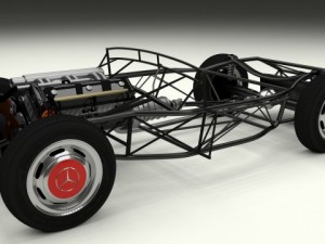 full mercedes 300sl chassis 3D मॉडल
