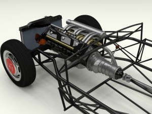 full mercedes 300sl chassis 3D मॉडल