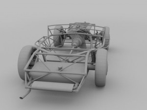 full mercedes 300sl chassis 3D मॉडल