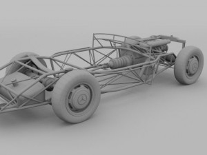 full mercedes 300sl chassis 3D मॉडल