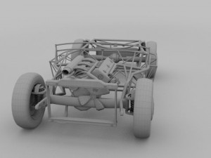 full mercedes 300sl chassis 3D मॉडल