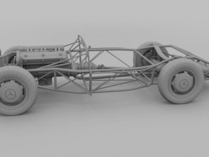 full mercedes 300sl chassis 3D मॉडल