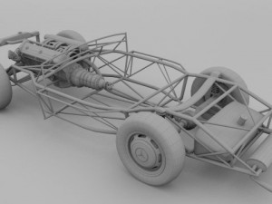 full mercedes 300sl chassis 3D मॉडल