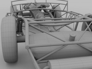full mercedes 300sl chassis 3D मॉडल