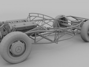 full mercedes 300sl chassis 3D मॉडल