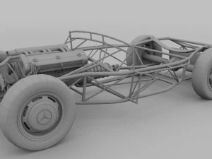 full mercedes 300sl chassis 3D Model