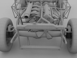 full mercedes 300sl chassis 3D मॉडल