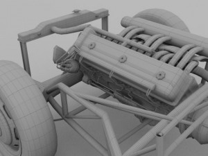 full mercedes 300sl chassis 3D मॉडल