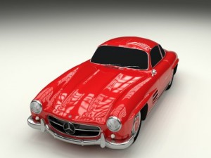 rigged mercedes 300sl w198 Modèle 3D