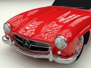 rigged mercedes 300sl w198 Modèle 3D