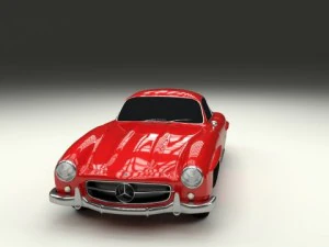 rigged mercedes 300sl w198 3D Model