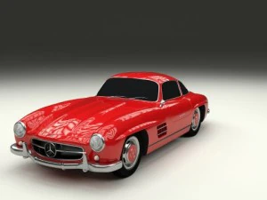rigged mercedes 300sl w198 3D Model