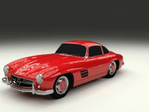 rigged mercedes 300sl w198 3D Model