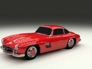 rigged mercedes 300sl w198 Modèle 3D