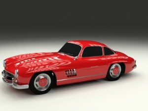 rigged mercedes 300sl w198 Modèle 3D