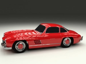 rigged mercedes 300sl w198 Modèle 3D