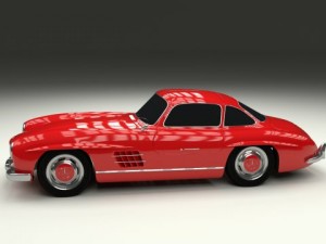 rigged mercedes 300sl w198 Modèle 3D