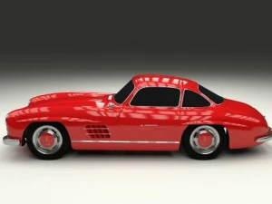 rigged mercedes 300sl w198 3D Model