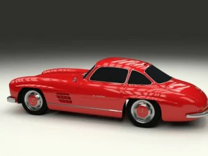 rigged mercedes 300sl w198 3D Model