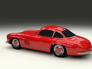 rigged mercedes 300sl w198 3D Model