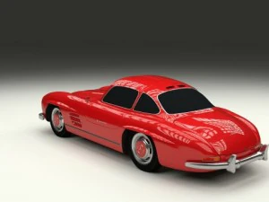 rigged mercedes 300sl w198 3D Model