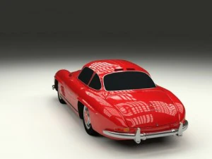 rigged mercedes 300sl w198 3D Model