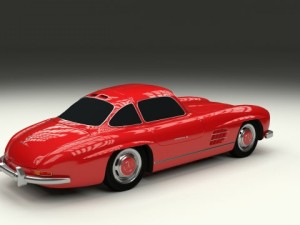 rigged mercedes 300sl w198 Modèle 3D