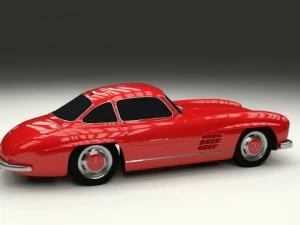 rigged mercedes 300sl w198 3D Model