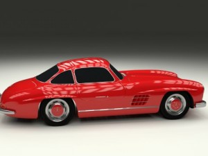 rigged mercedes 300sl w198 Modèle 3D