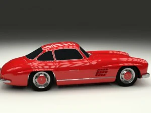 rigged mercedes 300sl w198 3D Model