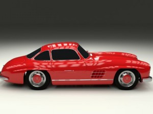 rigged mercedes 300sl w198 Modèle 3D
