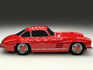 rigged mercedes 300sl w198 3D Model