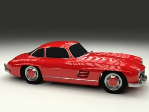 rigged mercedes 300sl w198 3D Model