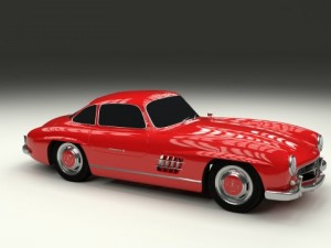 rigged mercedes 300sl w198 Modèle 3D