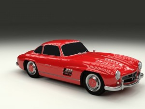 rigged mercedes 300sl w198 Modèle 3D