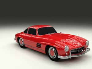 rigged mercedes 300sl w198 Modèle 3D