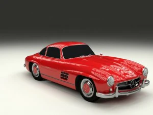 rigged mercedes 300sl w198 3D Model