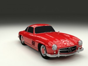 rigged mercedes 300sl w198 Modèle 3D