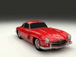 rigged mercedes 300sl w198 3D Model