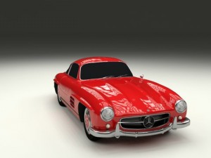 rigged mercedes 300sl w198 Modèle 3D
