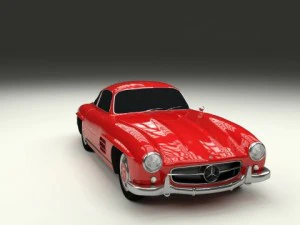 rigged mercedes 300sl w198 3D Model