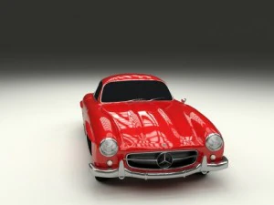 rigged mercedes 300sl w198 3D Model