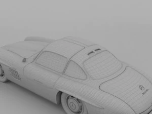 rigged mercedes 300sl w198 3D Model